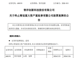 688191，重大资产重组火速终止！明日复牌