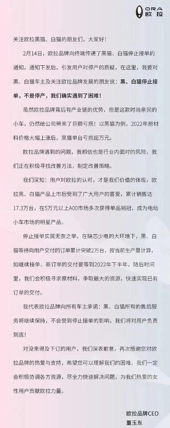 晚买一天多付几千？新能源汽车集体涨价甚至停售！欧拉黑猫卖一台赔超万元，停止接单！