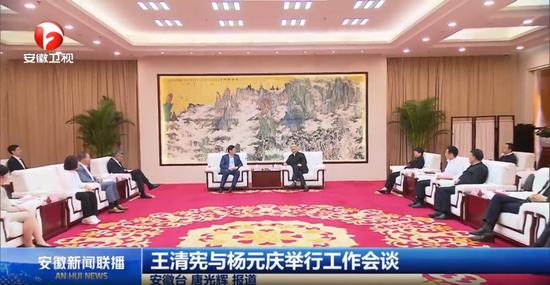 安徽省省长王清宪，安徽省委常委、合肥市委书记张红文分别与杨元庆董事长举行工作会谈