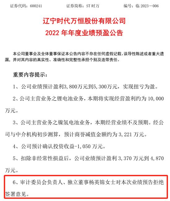 会所合伙人背景的独董拒签某上市公司业绩预告，并发表详细情况说明