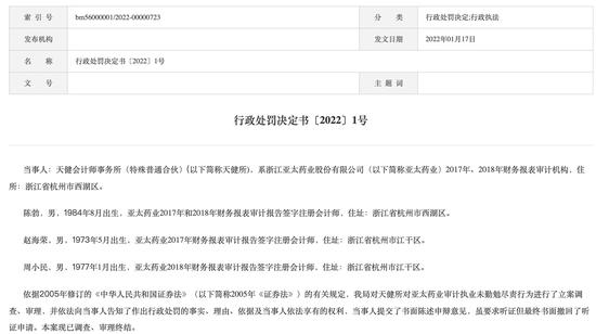 涉亚太药业财务造假案两家中介机构均被罚，安信证券一次性收8张罚单