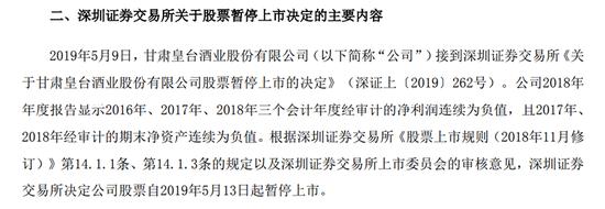 恢复上市不到一年半又“披星戴帽”！皇台酒业遭问询：卖酒靠“运气”？