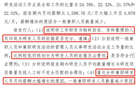 注册阶段被关注，中介机构仅依靠名单核对、问卷调查对发行人的研发人员身份认定进行检查！