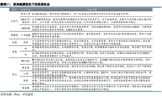 中信建投：欧洲能源危机，有哪些投资机会？