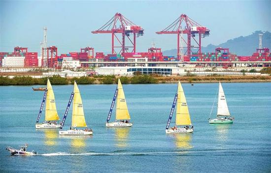 宝安杯深圳帆船邀请赛在大铲湾海域举行。深圳特区报记者 刘钢 通讯员 王文舵 摄