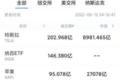 8月11日美股成交额前20：郭明錤预测苹果iPhone 14系列机型平均售价将上涨15%