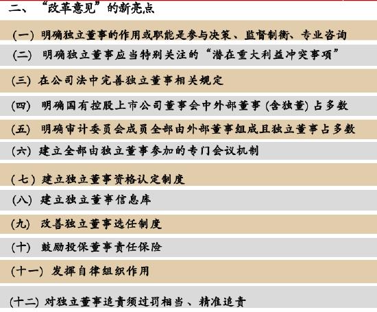 余兴喜：“独董制度改革意见”12大亮点值得关注，明确独立董事的作用或职能是参与决策、监督制衡、专业咨询