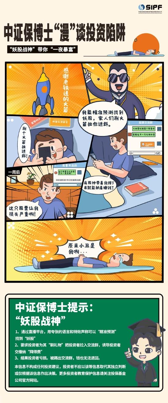 《中证保博士漫谈投资陷阱》分集漫画- “妖股战神”带你一夜暴富