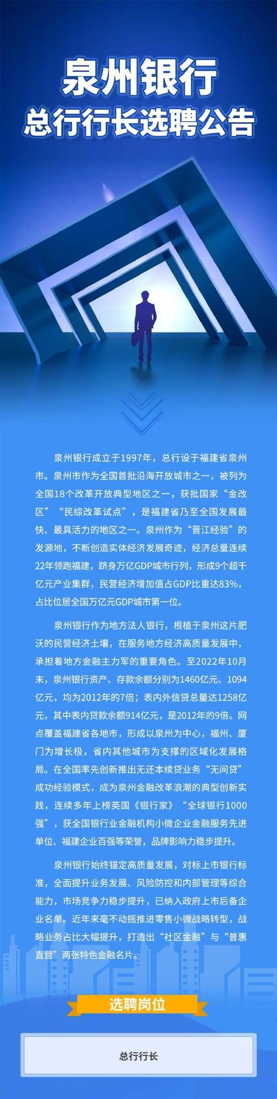 泉州银行一支行因违规办理商业承兑汇票贴现业务被罚30万，该行总行曾面向全国公开选聘行长