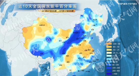 中国气象网近期降水量距平