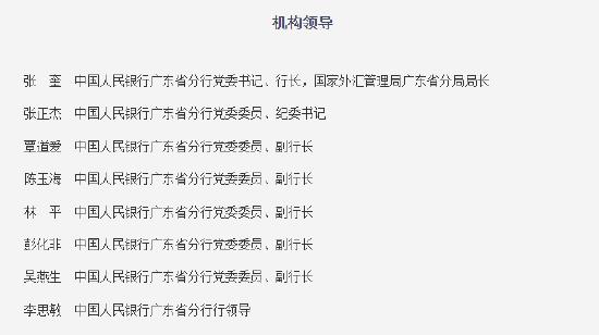 张奎已任人民银行广东省分行党委书记、行长兼国家外汇管理局广东省分局局长