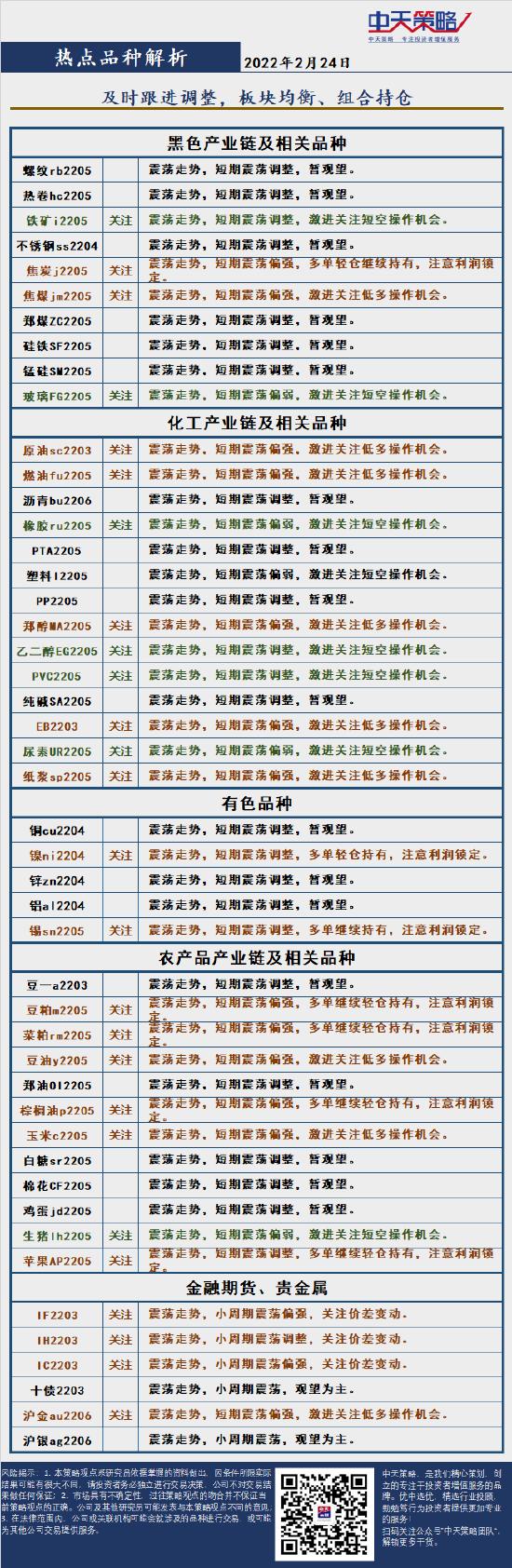 中天策略:2月24日市场分析