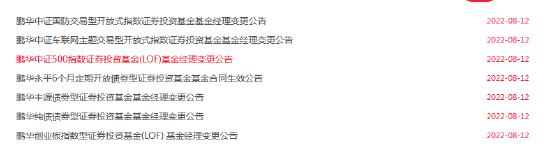 鹏华基金经理变更：张羽翔离任鹏华500LOF、国防ETF等3产品基金经理  吴国杰、张丽娟、闫冬也有变动