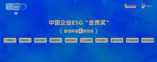 工商银行荣获2023“金责奖”最佳环境（E）责任奖