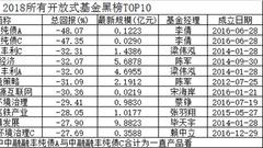 2018基金半年考黑榜TOP10揭晓 中融华商等产品上榜