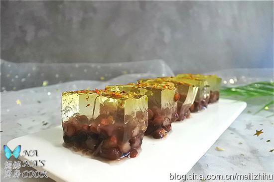素食养生:红豆桂花凉糕