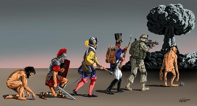 8张讽刺了现代战争的讽刺插画