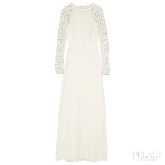 TEMPERLEY LONDON 缀饰真丝雪纺和薄纱礼服,£2,500