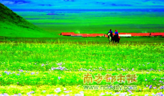 山丹军马场风光旖旎。 山丹军马场风光旖旎。