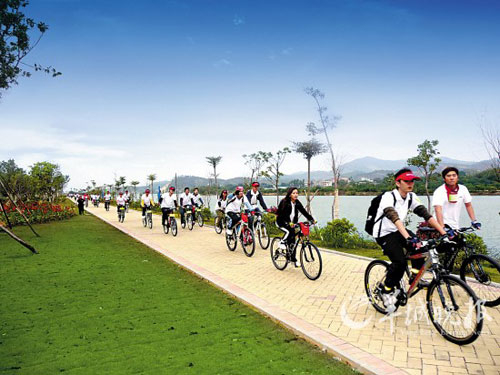 在绿道荔城段,可以看到增江秀丽风光。 在绿道荔城段,可以看到增江秀丽风光。