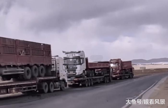 西藏路上奇怪现象：大货车叠罗汉行驶，究竟是什么原因？