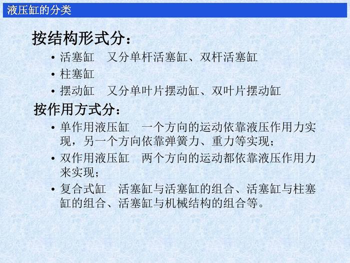 液压缸的作用，分类，原理及使用方法，图文并茂