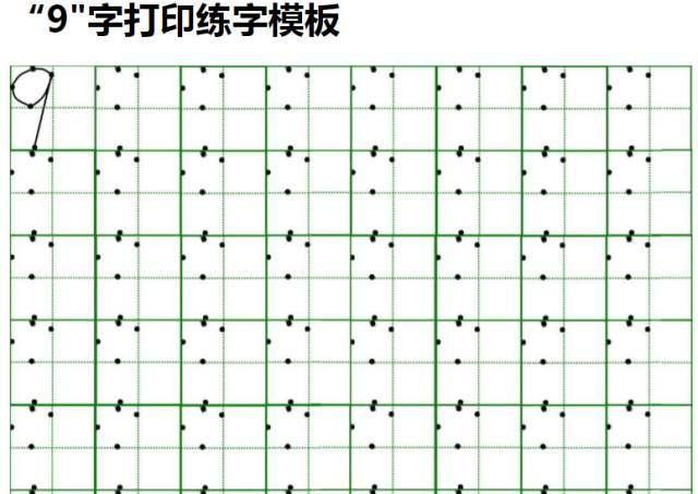 一年级必看！0-9在田字格中的规范写法！（附练字模板）