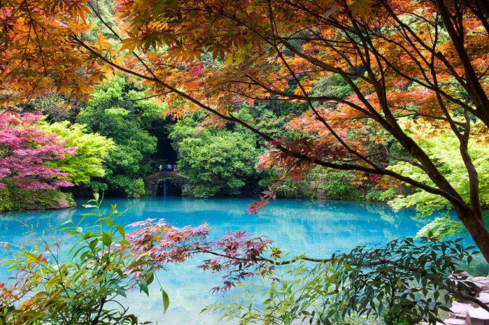 <a href='http://travel.sina.com.cn/hangzhou-lvyou/?from=b-keyword' ><em><em><em>杭州</em></em></em></a>有个江南小九寨,阳春三月竟如深秋般绚烂