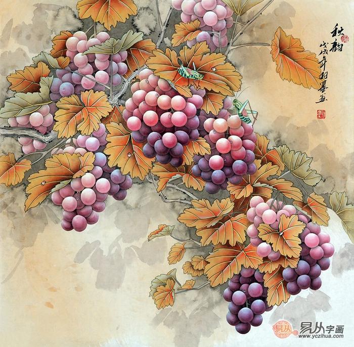 葡萄　桃　油彩画肉筆　静物画　作者時代不明 葡萄 桃 油彩画肉筆 静物画 作者時代不明 美術品・アンティーク