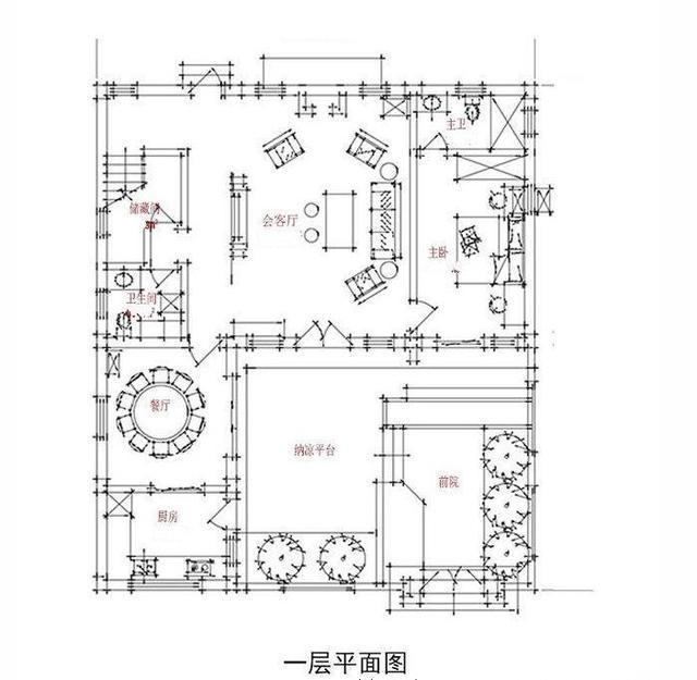 农村别墅设计图，二层农村自建房大露台带院子，户型接地气！