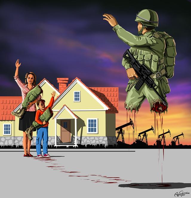 8张讽刺了现代战争的讽刺插画