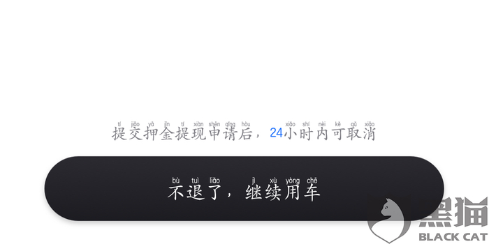 黑猫投诉:审核已通过但是押金迟迟未退还,两个