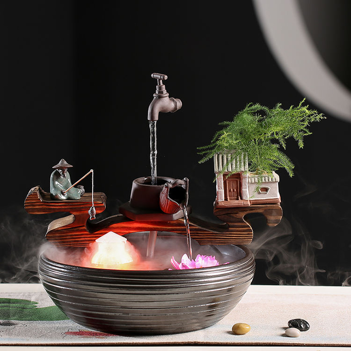 越来越多的有钱人家择创意流水摆件，寓意财源茂盛，来年大展宏图