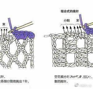 钩针挑针方法教程~钩针织片的下摆、边缘或是袖笼挑针……