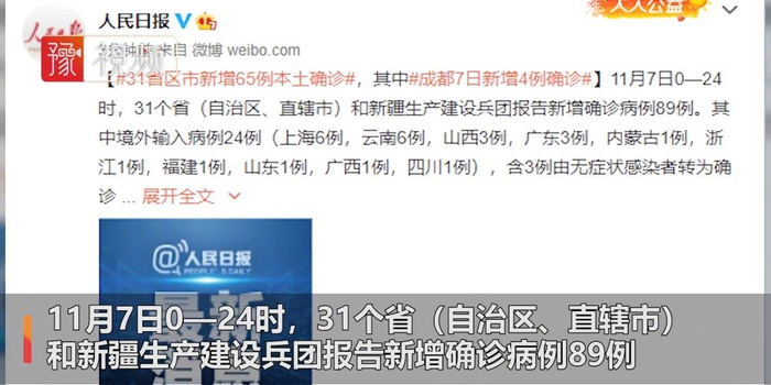 【31个省区市新增确诊65例,31省区市本土确诊0新增】