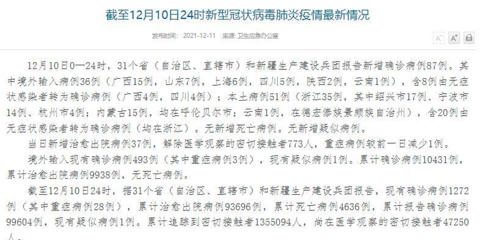 浙江报告新增39例本土确诊（31省份新增本土确诊69例在哪几个省份）