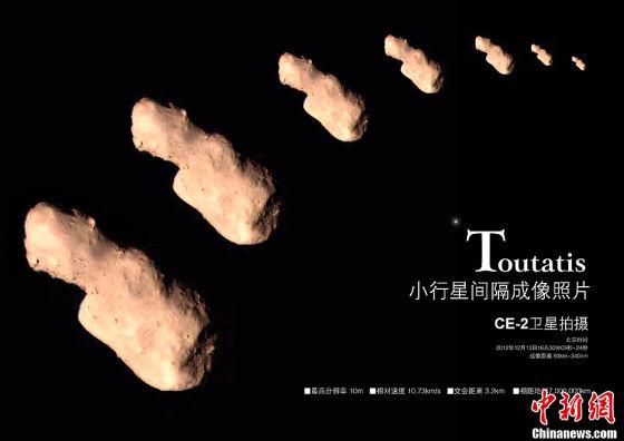 近地小行星4179号图塔蒂斯,2012年12月13日我国嫦娥2号探测器飞越并拍摄了它的近距离照片 近地小行星4179号图塔蒂斯,2012年12月13日我国嫦娥2号探测器飞越并拍摄了它的近距离照片