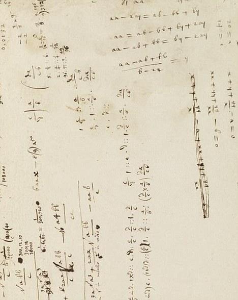牛顿的《杂事簿》,内容涵盖大量他在微积分方面的研究。1664年起,牛顿开始研究微积分,当时他因为瘟疫离开剑桥大学 牛顿的《杂事簿》,内容涵盖大量他在微积分方面的研究。1664年起,牛顿开始研究微积分,当时他因为瘟疫离开剑桥大学