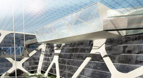 这幅图片展现了穿过摩地大楼的地铁站 这幅图片展现了穿过摩地大楼的地铁站