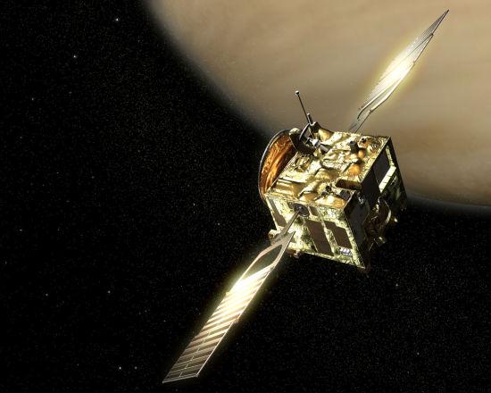 正在金星轨道上运行的欧空局所属“金星快车”号探测器 正在金星轨道上运行的欧空局所属“金星快车”号探测器