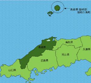 隐歧岛地理位置示意图。 隐歧岛地理位置示意图。