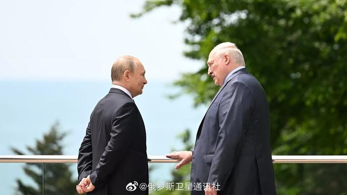 普京与卢卡申科 图片来源:@俄罗斯卫星通讯社