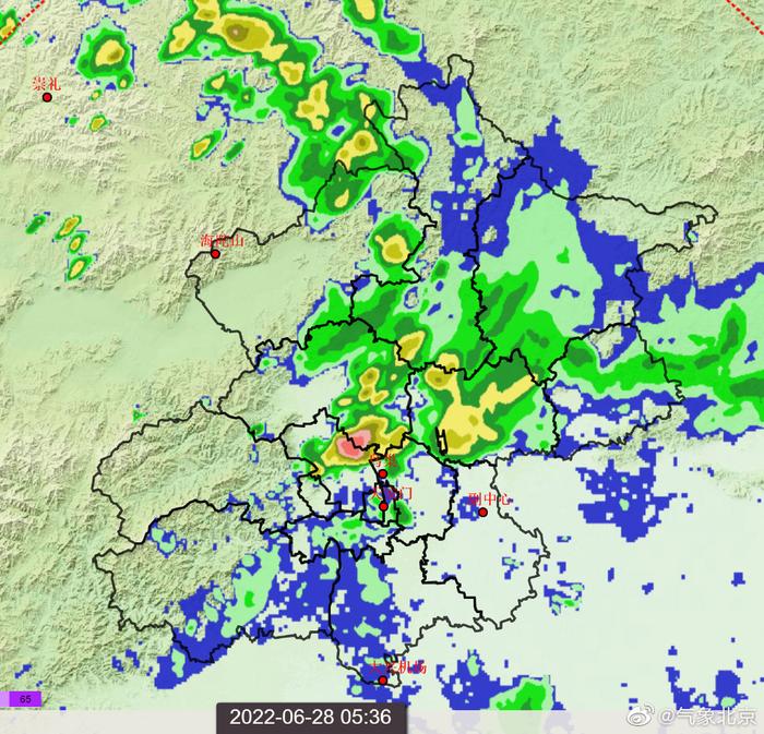 北京6月28日天气预报：早晨和夜间有降雨，外出时雨具随身