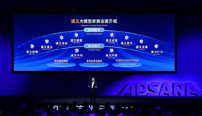 2023杭州云栖大会上,阿里云CTO周靖人发布大模型“通义千问2.0”。