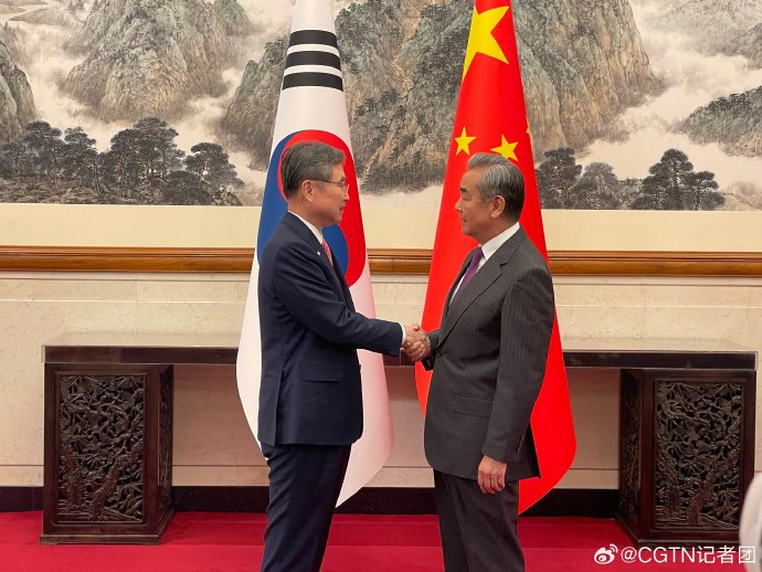 王毅会见韩国外长赵显