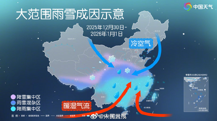 注意防范！2026跨年大范围雨雪登场