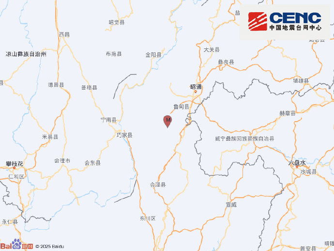 云南昭通市巧家县发生5.1级地震，震源深度10千米