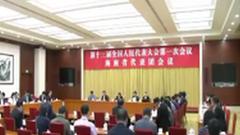 海南代表团举行全体会议 肖捷刘赐贵沈晓明等出席