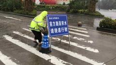 强降雨致G98高速大丰互通入口遭积水阻断