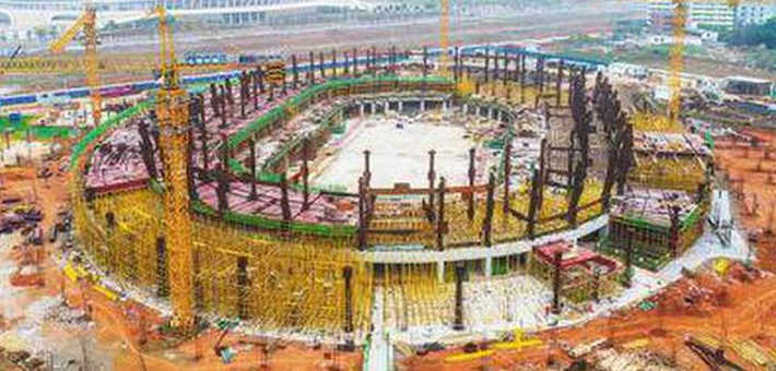 五源河文体中心二期复工后加速建